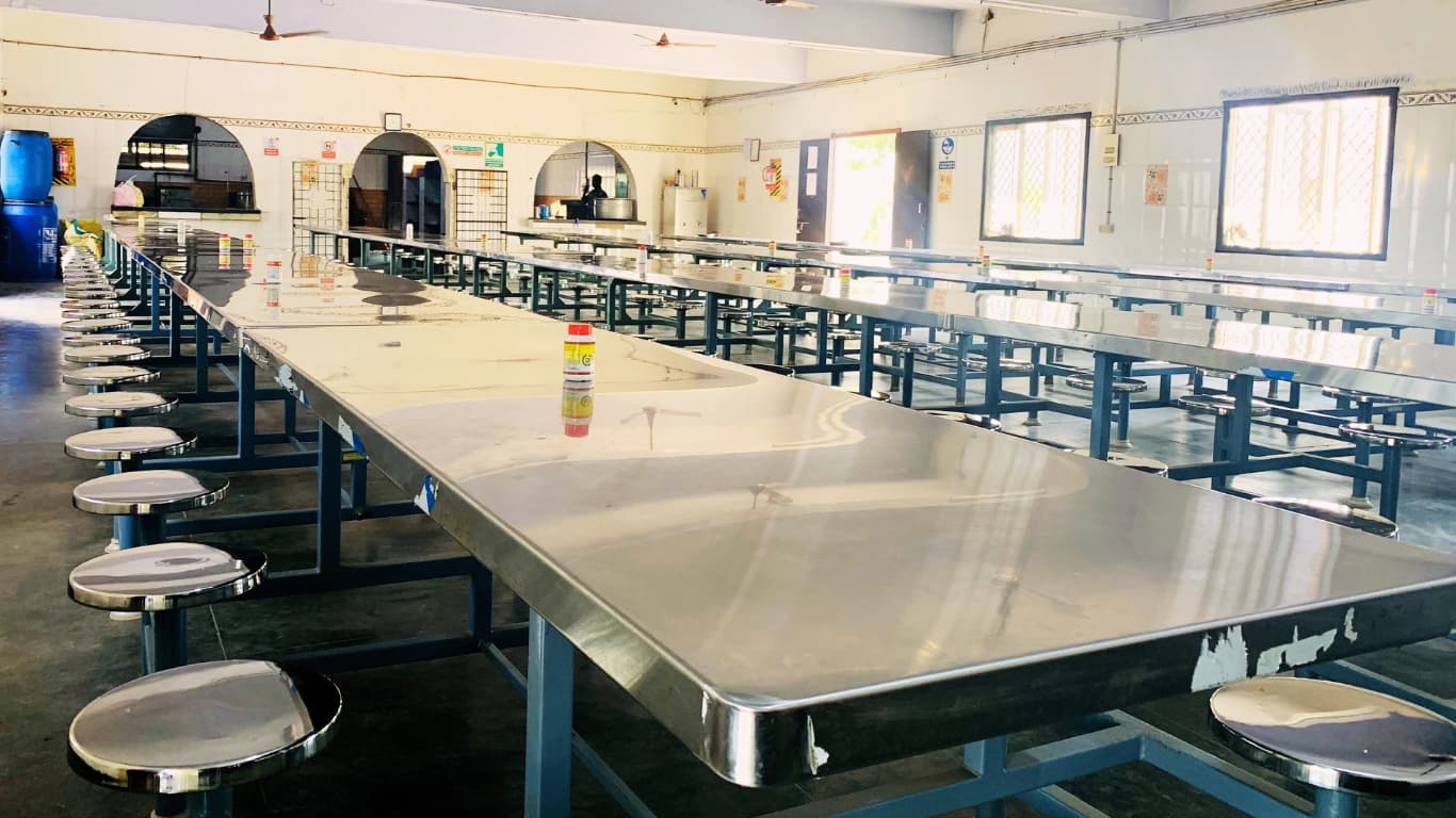 Spacious Stainless Steel Dining Hall